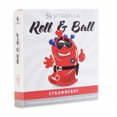 Стимулирующий презерватив-насадка Roll   Ball Strawberry - Sitabella - купить с доставкой в Новокуйбышевске
