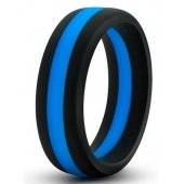 Черно-синее эрекционное кольцо Silicone Go Pro Cock Ring - Blush Novelties - в Новокуйбышевске купить с доставкой