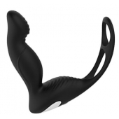Черный вибромассажер простаты P-PLEASER W ERECTION ENHANCE - Dream Toys - в Новокуйбышевске купить с доставкой
