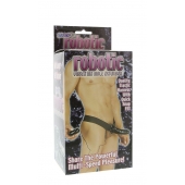 Мужской фаллопротез с вибрацией ROBOTIC MALE STRAP-ON BLACK - 17 см. - Seven Creations - купить с доставкой в Новокуйбышевске