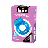 Голубое эрекционное виброкольцо Luxe VIBRO  Кошмар русалки  + презерватив - Luxe - в Новокуйбышевске купить с доставкой