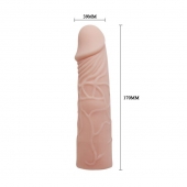 Закрытая телесная насадка-фаллос - 17 см. - Sex Expert - в Новокуйбышевске купить с доставкой