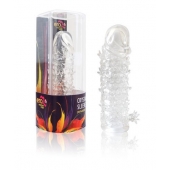 Закрытая прозрачная рельефная насадка Crystal sleeve - 13 см. - Erowoman-Eroman - в Новокуйбышевске купить с доставкой
