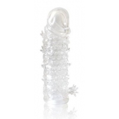 Закрытая прозрачная рельефная насадка Crystal sleeve - 13 см. - Erowoman-Eroman - в Новокуйбышевске купить с доставкой