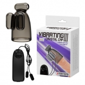 Дымчатая насадка-мастурбатор с вибрацией Vibrating Crystal Cap III - Baile - в Новокуйбышевске купить с доставкой