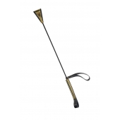 Черно-золотистый стек с хлопушкой из кожи - 62 см. - Sitabella - купить с доставкой в Новокуйбышевске