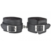 Черные фиксаторы для ног на цепи с мехом внутри - Lux Fetish - купить с доставкой в Новокуйбышевске