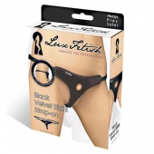 Черные плюшевые трусики для страпона - Lux Fetish - купить с доставкой в Новокуйбышевске