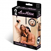 Черные фиксаторы с креплением к двери - Lux Fetish - купить с доставкой в Новокуйбышевске