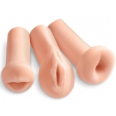 Комплект из 3 мастурбаторов All 3 Holes: вагина, анус, ротик - Pipedream - в Новокуйбышевске купить с доставкой