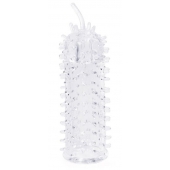 Закрытая рельефная насадка Crystal sleeve с усиками - 12 см. - Erowoman-Eroman - в Новокуйбышевске купить с доставкой