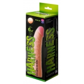 Телесная изогнутая насадка на Harness с коннектором GREEN LINE - 18 см. - LOVETOY (А-Полимер) - купить с доставкой в Новокуйбышевске