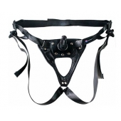 Черный пояс-трусики с насадкой  Soft-Принц  - 17 см. - LOVETOY (А-Полимер) - купить с доставкой в Новокуйбышевске