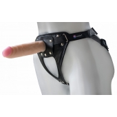 Черный пояс-трусики с насадкой  Soft-Принц  - 17 см. - LOVETOY (А-Полимер) - купить с доставкой в Новокуйбышевске