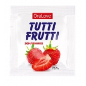 Пробник гель-смазки Tutti-frutti с земляничным вкусом - 4 гр. - Биоритм - купить с доставкой в Новокуйбышевске
