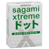 Презервативы Sagami Xtreme SUPER DOTS с точками - 3 шт. - Sagami - купить с доставкой в Новокуйбышевске