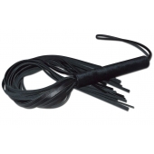 Чёрная кожаная плеть с жесткой ручкой - 63 см. - Sitabella - купить с доставкой в Новокуйбышевске