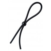 Черное лассо на пенис с одной бусиной - A-toys - в Новокуйбышевске купить с доставкой