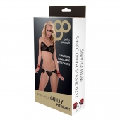 Красно-чёрные наручники на металлической цепочке - Blush Novelties - купить с доставкой в Новокуйбышевске