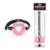 Розовый кляп-губки на черном ремешке - Notabu - купить с доставкой в Новокуйбышевске