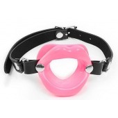 Розовый кляп-губки на черном ремешке - Notabu - купить с доставкой в Новокуйбышевске