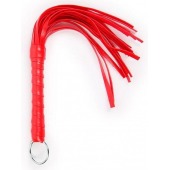 Красная плеть с рукоятью в оплетке - 28 см. - Notabu - купить с доставкой в Новокуйбышевске