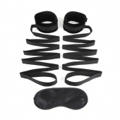 Чёрные манжеты для фиксации на кровати Bondage Bed Strap - Lux Fetish - купить с доставкой в Новокуйбышевске