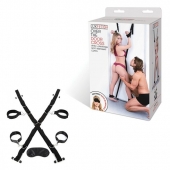 Чёрный набор для фиксации у двери - Lux Fetish - купить с доставкой в Новокуйбышевске