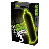 Презервативы DOMINO Neon Green со светящимся в темноте кончиком - 3 шт. - Domino - купить с доставкой в Новокуйбышевске