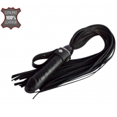 Черная плеть  Ковбой  с ручкой-фаллосом - 55 см. - Sitabella - купить с доставкой в Новокуйбышевске