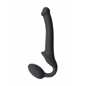 Черный безремневой страпон Silicone Bendable Strap-On S - Strap-on-me - купить с доставкой в Новокуйбышевске