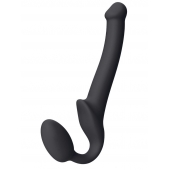 Черный безремневой страпон Silicone Bendable Strap-On S - Strap-on-me - купить с доставкой в Новокуйбышевске