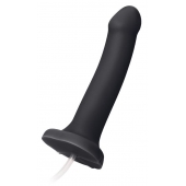 Черный фаллос с имитацией эякуляции Silicon Cum Dildo L - 19,6 см. - Strap-on-me - купить с доставкой в Новокуйбышевске