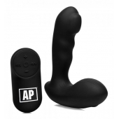 Черный стимулятор простаты Alpha-Pro 7X P-Milker Silicone Prostate Stimulator with Milking Bead - XR Brands - в Новокуйбышевске купить с доставкой