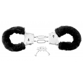 Меховые чёрные наручники Beginner s Furry Cuffs - Pipedream - купить с доставкой в Новокуйбышевске