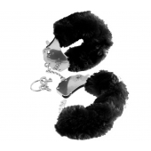 Металлические наручники Furry Love Cuffs с черным мехом - Pipedream - купить с доставкой в Новокуйбышевске