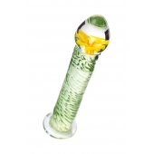 Стеклянный фаллоимитатор со спиралевидным рельефом - 16,5 см. - Sexus