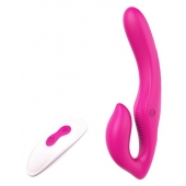 Ярко-розовый безремневой страпон REMOTE DOUBLE DIPPER - 22 см. - Dream Toys - купить с доставкой в Новокуйбышевске