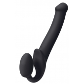 Черный безремневой страпон Silicone Bendable Strap-On M - Strap-on-me - купить с доставкой в Новокуйбышевске