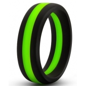 Черно-зеленое эрекционное кольцо Silicone Go Pro Cock Ring - Blush Novelties - в Новокуйбышевске купить с доставкой
