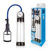 Прозрачная вакуумная помпа Sex Expert с манометром - Sex Expert - в Новокуйбышевске купить с доставкой