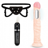 Регулируемые трусики с вибрирующей насадкой - 21 см. - Lux Fetish - купить с доставкой в Новокуйбышевске