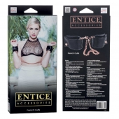 Черные мягкие наручники Entice French Cuffs с цепью - California Exotic Novelties - купить с доставкой в Новокуйбышевске