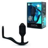 Черное эрекционное кольцо с анальным плагом Snug   Tug - b-Vibe - в Новокуйбышевске купить с доставкой