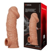 Телесная насадка на фаллос с фиксацией мошонки EXTREME SLEEVE - 15,6 см. - KOKOS - в Новокуйбышевске купить с доставкой