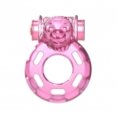 Розовое эрекционное кольцо с вибрацией Pink Bear - Baile - в Новокуйбышевске купить с доставкой