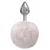 Серебристая анальная пробка с белым пушистым хвостиком Twinkle - Lola Games - купить с доставкой в Новокуйбышевске