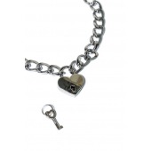 Серебристый ошейник Embrace с ключиком - Lola Games - купить с доставкой в Новокуйбышевске