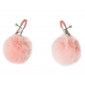 Зажимы на соски Angelic с розовыми меховыми шариками - Lola Games - купить с доставкой в Новокуйбышевске
