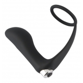 Черное эрекционное кольцо с анальной вибропробкой Vibrating Ring   Plug - Orion - в Новокуйбышевске купить с доставкой